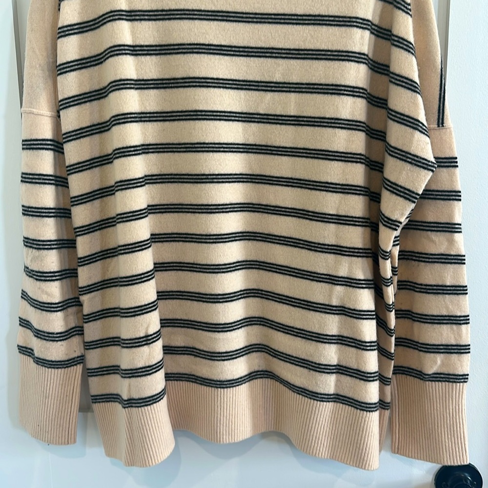 Hatch Maternity Crew Neck Sweater in Cream and Black - Picture 5 of 5